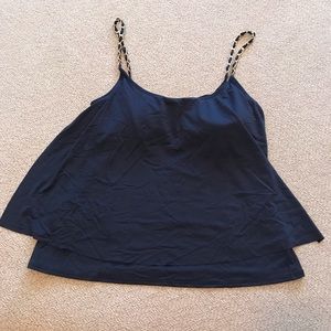 Michael Kors Tankini layered Navy swim top sz S